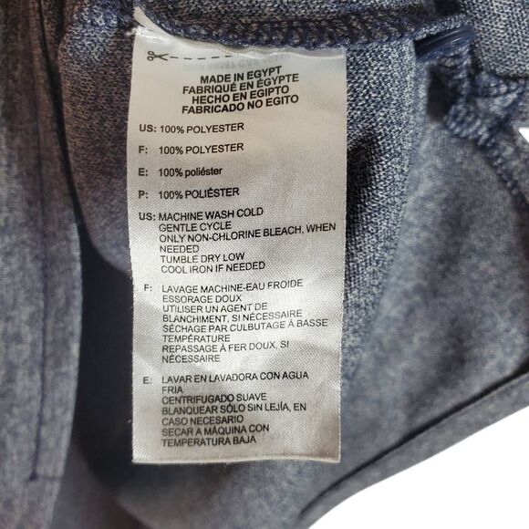 Adidas Marled Short Sleeve Performance Golf Polo Shirt Blue Grey UPF 30 Medium - Picture 8 of 12